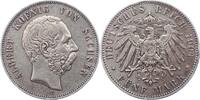 Sachsen 5 Mark Albert 1873-1902. -