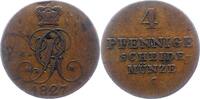Braunschweig-Calenberg-Hannover Cu 4 Pfennig Georg IV. 1820-1830. -
