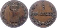 Baden-Durlach 1/2 Kreuzer Ludwig 1818-1830. -