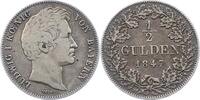 Bayern 1/2 Gulden Ludwig I. 1825-1848. -