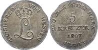 5 Kreuzer 1807 Hessen-Darmstadt Ludwig I. 1806-1830. Zainende, vorzüglich +