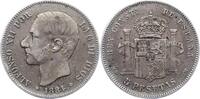 Spanien 5 Pesetas Alfons XII. 1874-1885. -