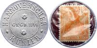 10 Pfennig  Briefmarken Kapselgeld Hannover. Folie gewellt, sehr schön