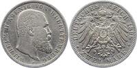 Württemberg 2 Mark Wilhelm II. 1891-1918. -