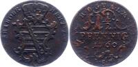 Sachsen-Gotha-Altenburg Cu-1 1/2 Pfennig Friedrich III. 1732-1772. -
