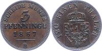 Brandenburg-Preußen 3 Pfennig Wilhelm I. 1861-1888. -