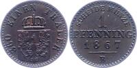 Brandenburg-Preußen 1 Pfennig Wilhelm I. 1861-1888. -