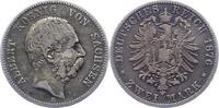 Sachsen 2 Mark Albert 1873-1902. -