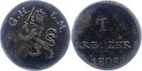 Kreuzer 1808 Hessen-Darmstadt Ludwig I. 1806-1830. Fast sehr schön