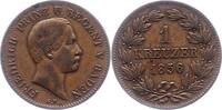 Baden-Durlach Kreuzer Friedrich I. 1852-1907. -