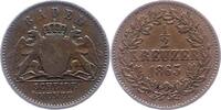 Baden-Durlach 1/2 Kreuzer Friedrich I. 1852-1907. -