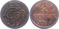 Wied-Runkel 1/4 Stüber 1 Johann Ludwig Adolf 1706-1762. -