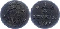 Wied-Runkel 1/4 Stüber 1 Johann Ludwig Adolf 1706-1762. -