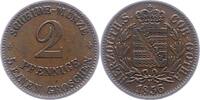 Sachsen-Coburg-Gotha 2 Pfennig Ernst II. 1844-1893. -