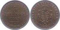 Sachsen-Albertinische Linie 5 Pfennig Johann 1854-1873. -