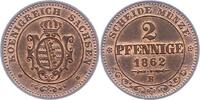 Sachsen-Albertinische Linie 2 Pfennig Johann 1854-1873. -