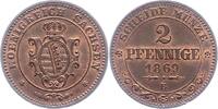 Sachsen-Albertinische Linie 2 Pfennig Johann 1854-1873. -