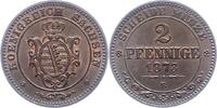 Sachsen-Albertinische Linie 2 Pfennig Johann 1854-1873. -