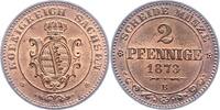 Sachsen-Albertinische Linie 2 Pfennig Johann 1854-1873. -