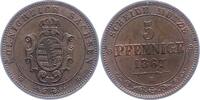 Sachsen-Albertinische Linie 5 Pfennig Johann 1854-1873. -