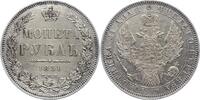 Rubel 1851 Russland Nikolaus I. 1825-1855. Kratzer, berieben, sehr schön