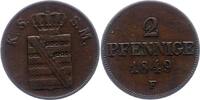 Sachsen-Albertinische Linie 2 Pfennig Friedrich August II. 1836-1854. -