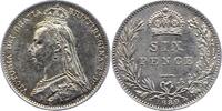 Großbritannien Sixpence Victoria 1837-1901. -