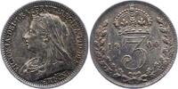 Großbritannien 3 Pence Victoria 1837-1901. -