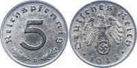 Drittes Reich 5 Reichspfennig 1944 D Fast Stempelglanz 32,00 EUR  Excl. 6,00 EUR Verzending
