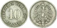 Kaiserreich 1873 A kleiner Adler, erstes 10 Pfennig Stück almost ef