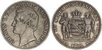 Sachsen-Albertinische-Linie Ausbeutetaler 1862 B Johann 1854 - 1873 very fine