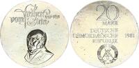 DDR 20 Mark 1981 A Gedenkmünze Freiherr vom und zum Stein fast stempelgl... 50,00 EUR  Excl. 16,99 EUR Verzending