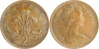 England 2 New Pence Elisabeth 2. -
