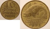 Danzig 10 Pfennig 1932 Fisch ss AU /-
