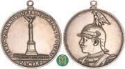 Hannover Stadt. Versilberte Bronzemedaille Zum 100. Jahrestag der Schlacht bei Waterloo. -