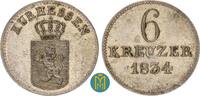 6 Kreuzer 1834 Hessen-Kassel Wilhelm II. vorzüglich