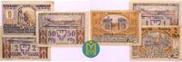 Westfalen 50 Pfg., 1, 2 Mark Notgeld der Stadt Arnsberg. Satz mit 3 Scheinen. -