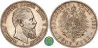 Kaiserreich / Preussen Friedrich III. 5 Mark 1888 vorzüglich, winz. Randfehler