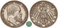 Kaiserreich / Württemberg 3 Mark 1909 Wilhelm II. 1891 bis 1918. sehr sc... 25,00 EUR  Excl. 10,00 EUR Verzending