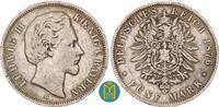 Kaiserreich / Bayern 5 Mark 1876 D Ludwig II. 1864-1886. schön-sehr schön 48,00 EUR  Excl. 10,00 EUR Verzending