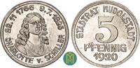 Schwarzburg-Rudolstadt 5 Pfennig 1920 Notgeld der Stadt Rudolstadt. gute... 10,00 EUR  Excl. 10,00 EUR Verzending