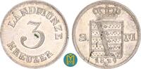 Sachsen Meiningen 3 Kreuzer Bernhard Erich Freund 1803 bis 1866 -