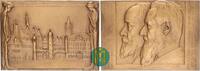 Frankfurt, Stadt, Bronzeplakette Stempel von Joseph Kowarzik, auf die Erbauung des neuen Rathauses, -