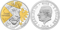 Tschechien 2 NZD Czech Lion gold plated numbered -