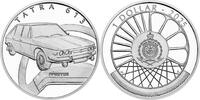 Tschechien 1 NZD Silver coin On Wheels - Tatra 613 car proof -