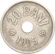 Rumänien 20 Bani 1905 Carol I. VF