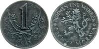 B&ouml;hmen und M&auml;hren 1 Korun 1943 ss+ 8,00 EUR  Excl. 10,00 EUR Verzending