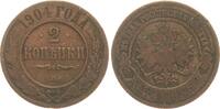 Russland 2 Kopeken 1904 SPB Nikolaus II., 1894-1917 ss- 3,00 EUR  Excl. 10,00 EUR Verzending