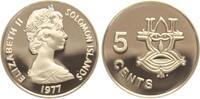 Solomonen 5 Cents 1977 Elisabeth II. 1952-2022 stgl 3,00 EUR  Excl. 10,00 EUR Verzending