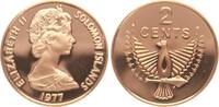 Solomonen 2 Cents 1977 Elisabeth II. 1952-2022 stgl 3,00 EUR  Excl. 10,00 EUR Verzending